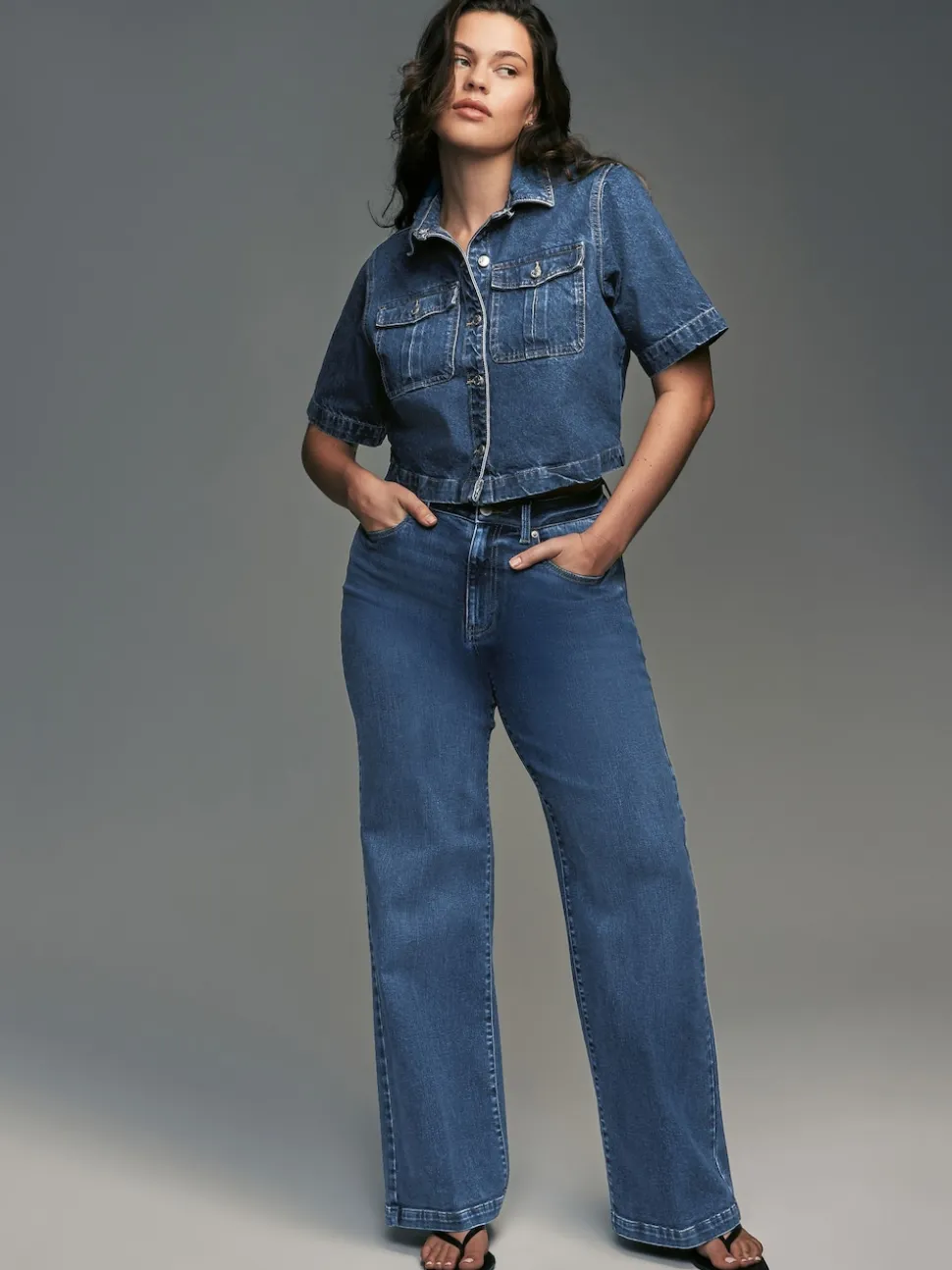 Dark Blue Wide Leg Hourglass Jeans
