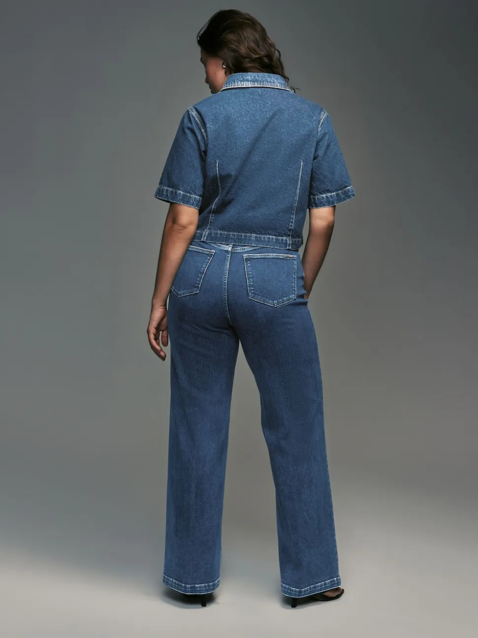 Dark Blue Wide Leg Hourglass Jeans