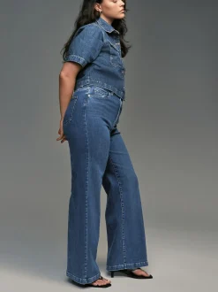 Dark Blue Wide Leg Hourglass Jeans