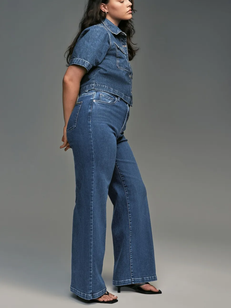 Dark Blue Wide Leg Hourglass Jeans