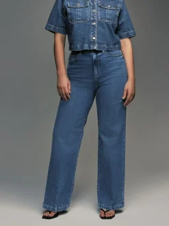 Dark Blue Wide Leg Hourglass Jeans