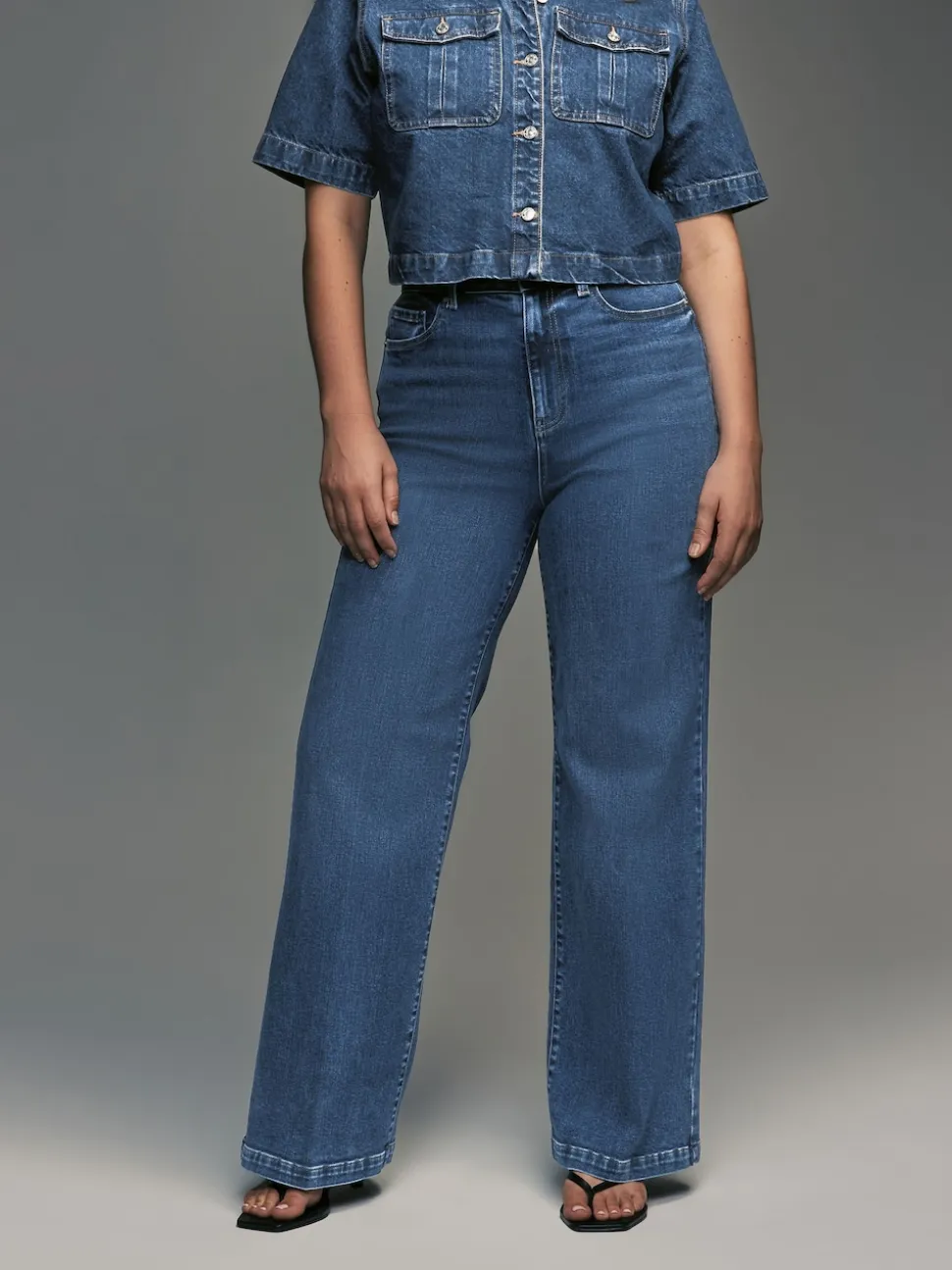 Dark Blue Wide Leg Hourglass Jeans
