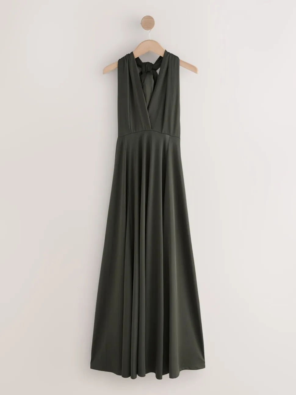 Dark Green Jersey Multiway Wedding Guest Bridesmaid Maxi Dress