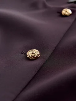 Dark Purple Collarless Blazer