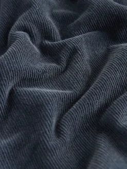 Denim Blue Cord Barrel Leg Trousers