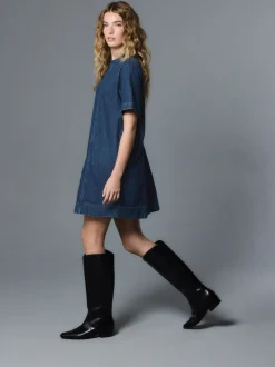 Denim Dark Blue T-Shirt Mini Dress
