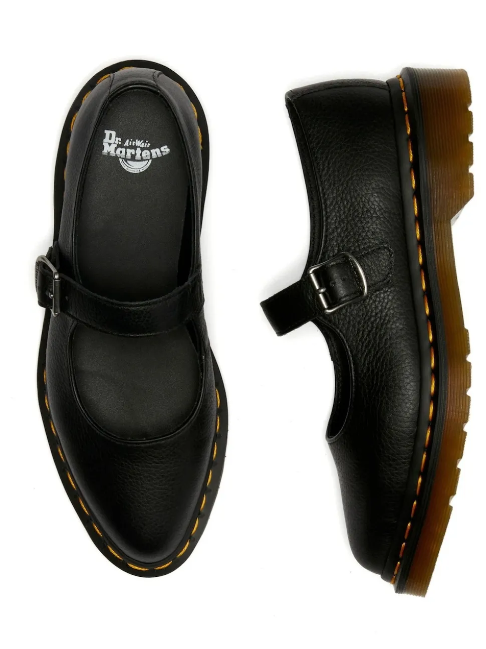 Dr. Martens Black Elphie Mary Jane Virginia Leather Shoes