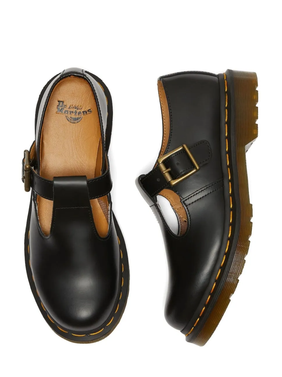Dr. Martens Black Polley Smooth Leather Shoes