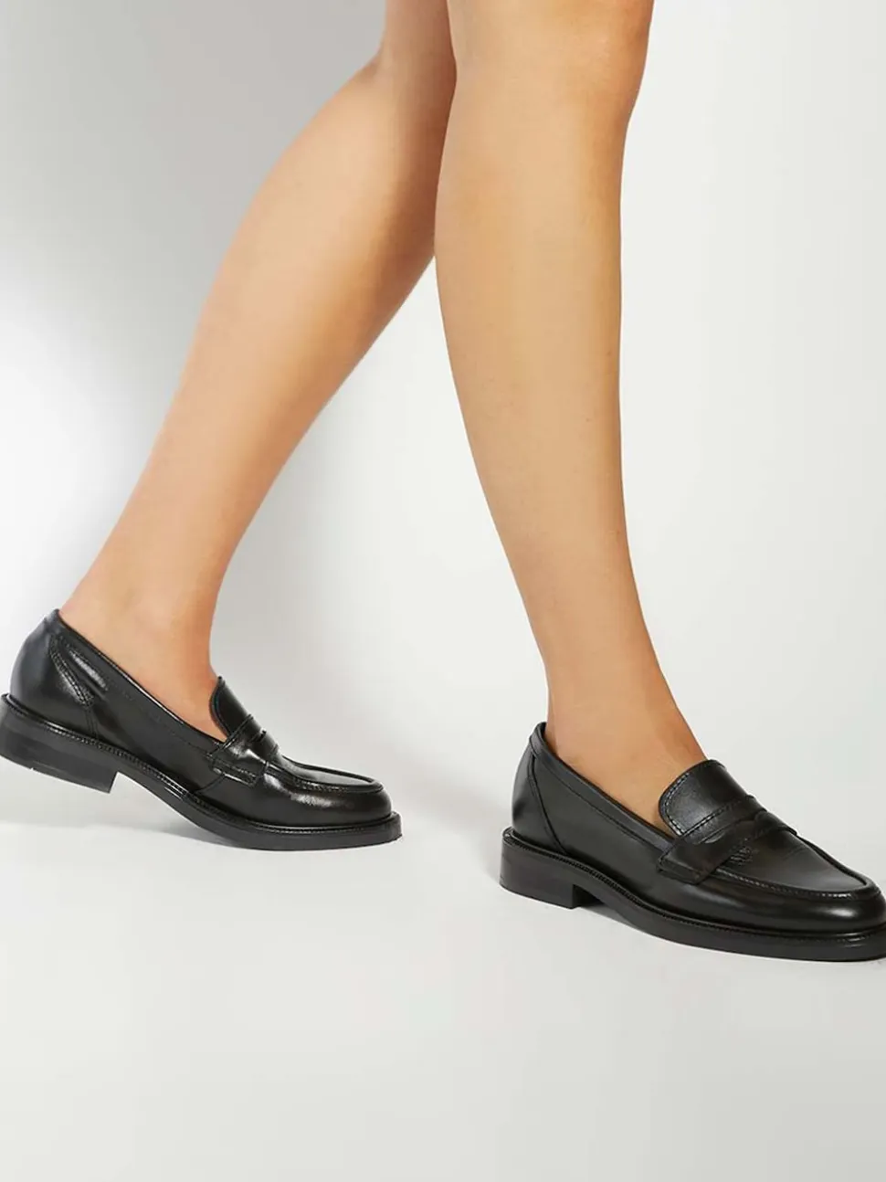 Dune London Black Giya Penny Loafers