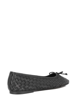 Dune London Black Heat Woven Ballerina Shoes