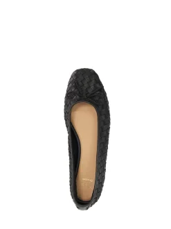 Dune London Black Heat Woven Ballerina Shoes