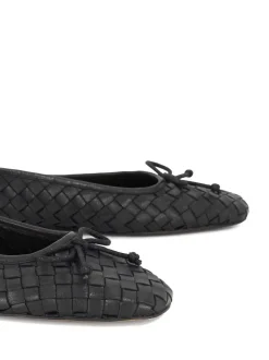 Dune London Black Heat Woven Ballerina Shoes