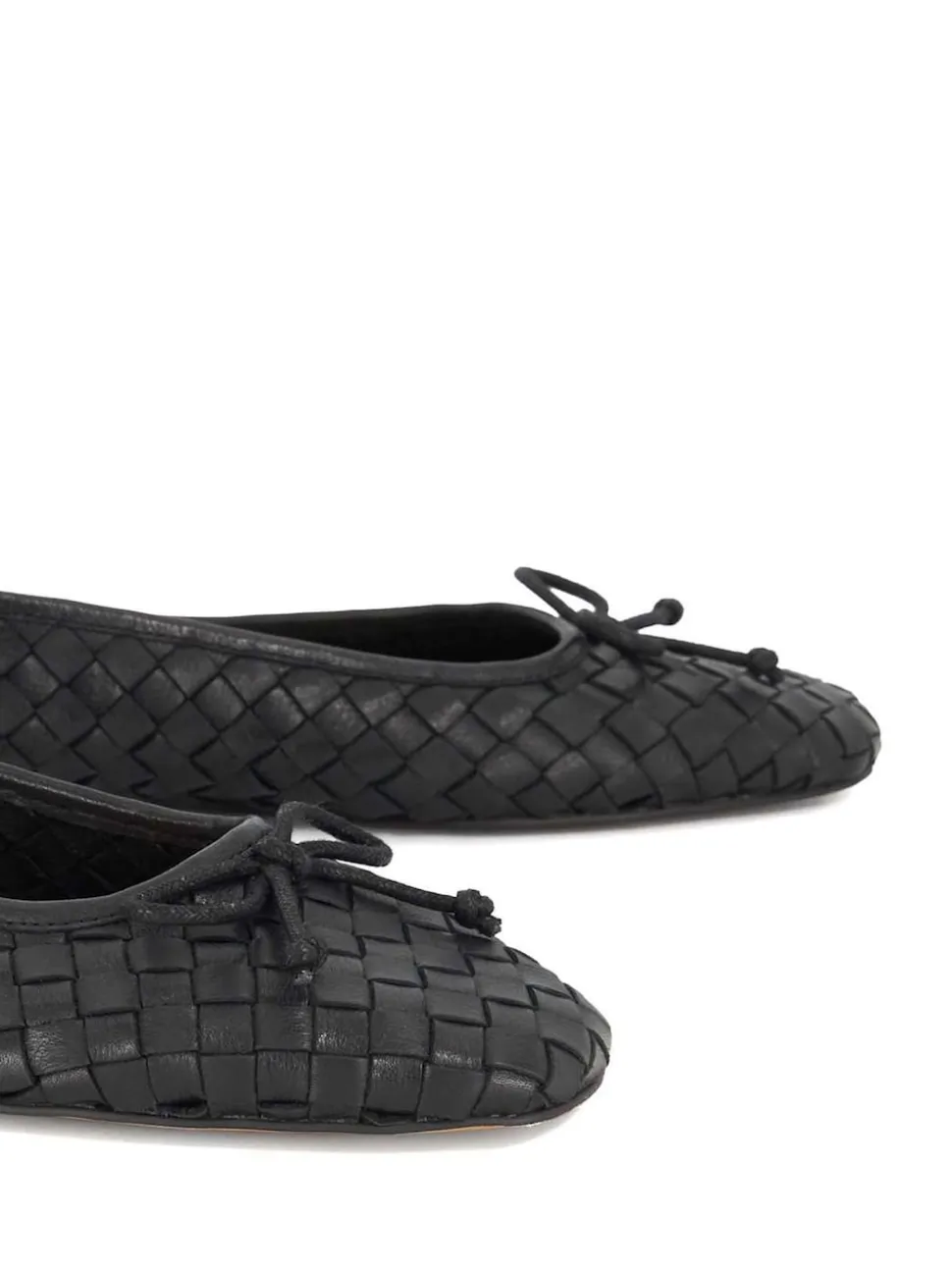 Dune London Black Heat Woven Ballerina Shoes