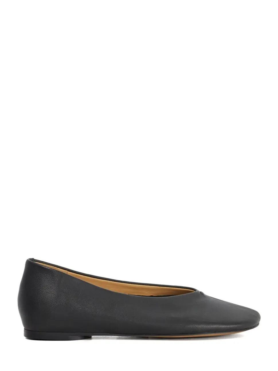 Dune London Black Highcut High Cut Round Toe Ballet Flats