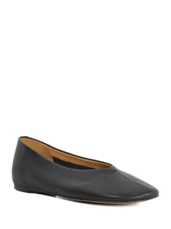 Dune London Black Highcut High Cut Round Toe Ballet Flats