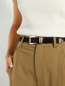 Dune London Black Niah Belt