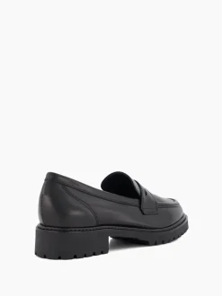Dune London Black Regular Fit Gild Cleated Penny Leather Loafers