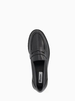 Dune London Black Regular Fit Gild Cleated Penny Leather Loafers