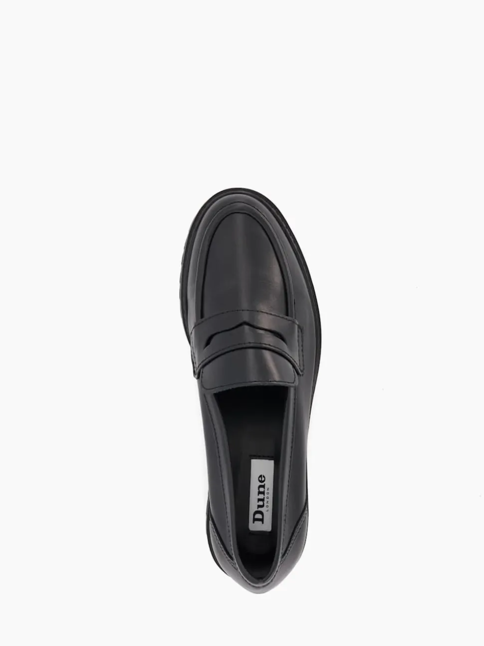 Dune London Black Regular Fit Gild Cleated Penny Leather Loafers