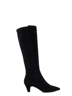 Dune London Black Sera Comfort Kitten Heel Boots