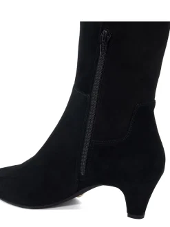 Dune London Black Sera Comfort Kitten Heel Boots