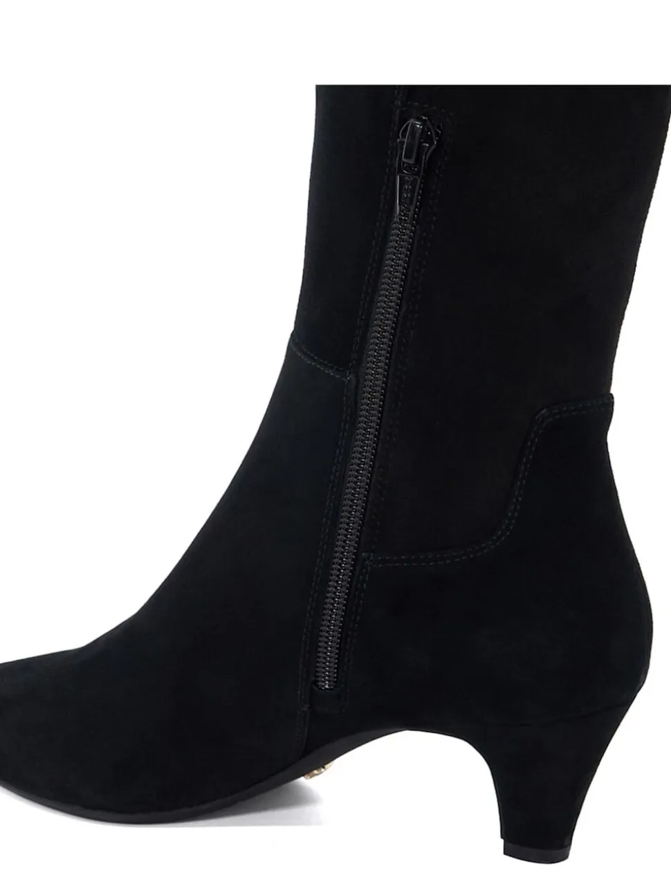 Dune London Black Sera Comfort Kitten Heel Boots