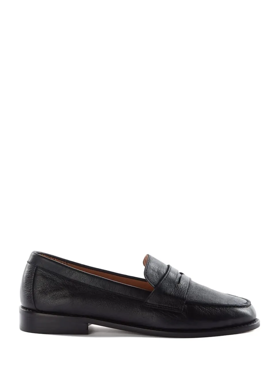 Dune London Black Standard Fit Ginelli Flexi Sole Leather Penny Loafers