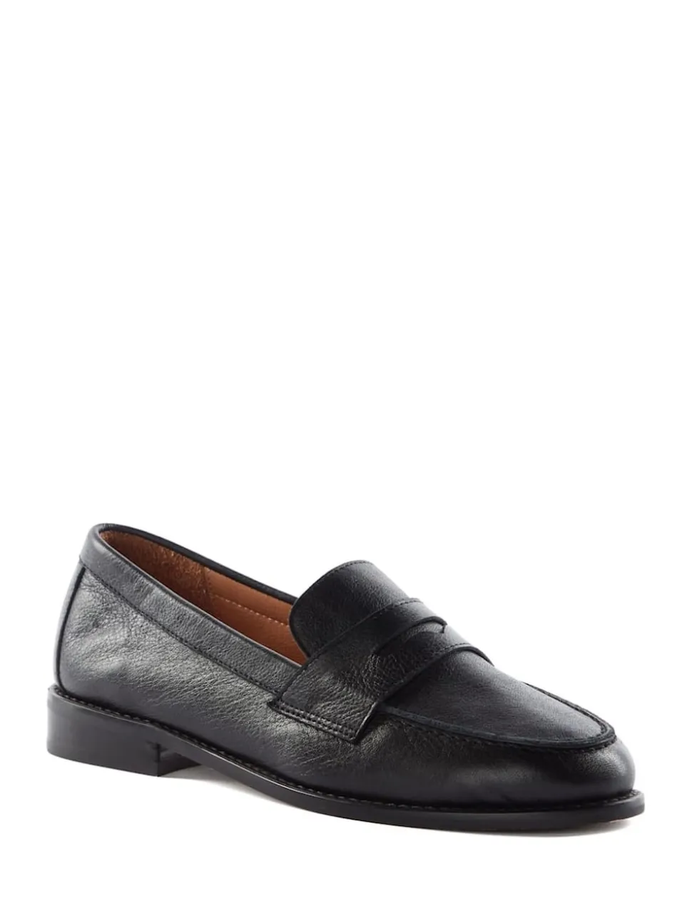 Dune London Black Standard Fit Ginelli Flexi Sole Leather Penny Loafers