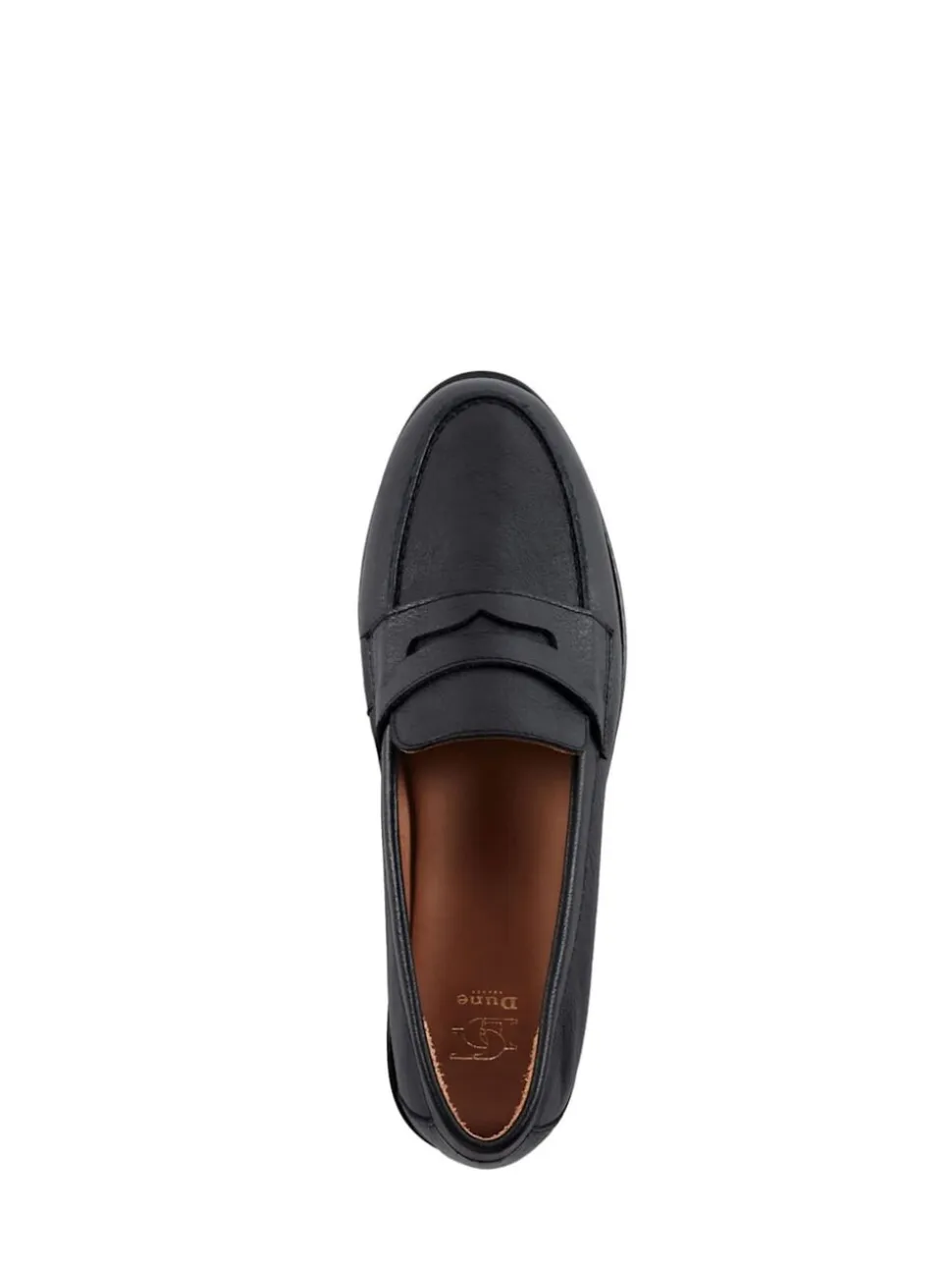Dune London Black Standard Fit Ginelli Flexi Sole Leather Penny Loafers