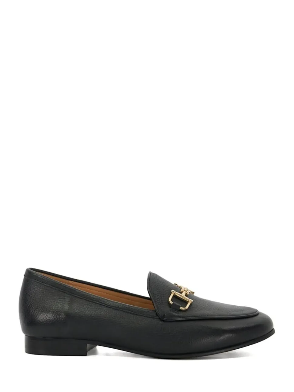 Dune London Black Wide Fit Glair Branded Snaffle Leather Trim Shoes