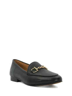 Dune London Black Wide Fit Glair Branded Snaffle Leather Trim Shoes