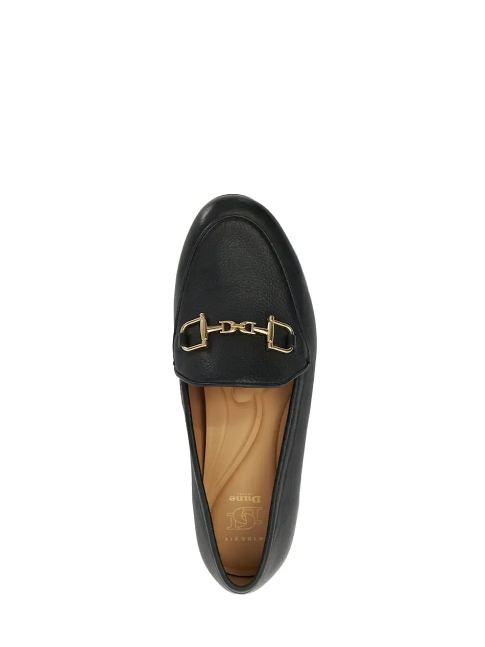 Dune London Black Wide Fit Glair Branded Snaffle Leather Trim Shoes