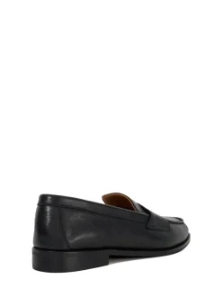 Dune London Black Wide Fit Ginelli Flexi Sole Leather Penny Loafers