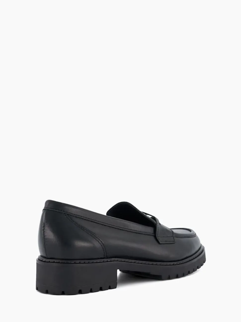 Dune London Black Wide Fit Gild Cleated Penny Leather Loafers