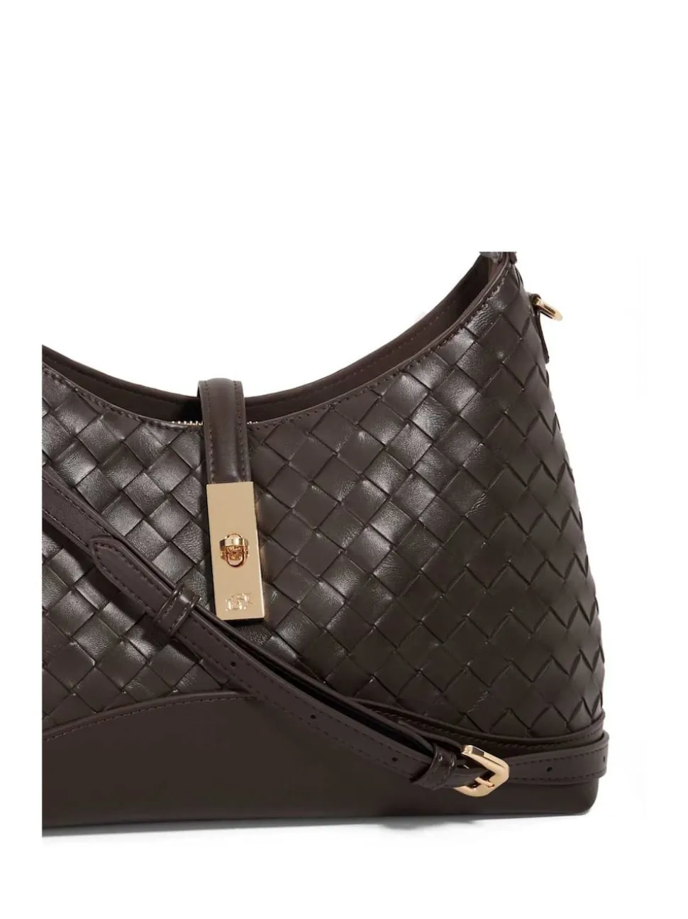Dune London Brown Dorset Medium Turnlock Shoulder Bag