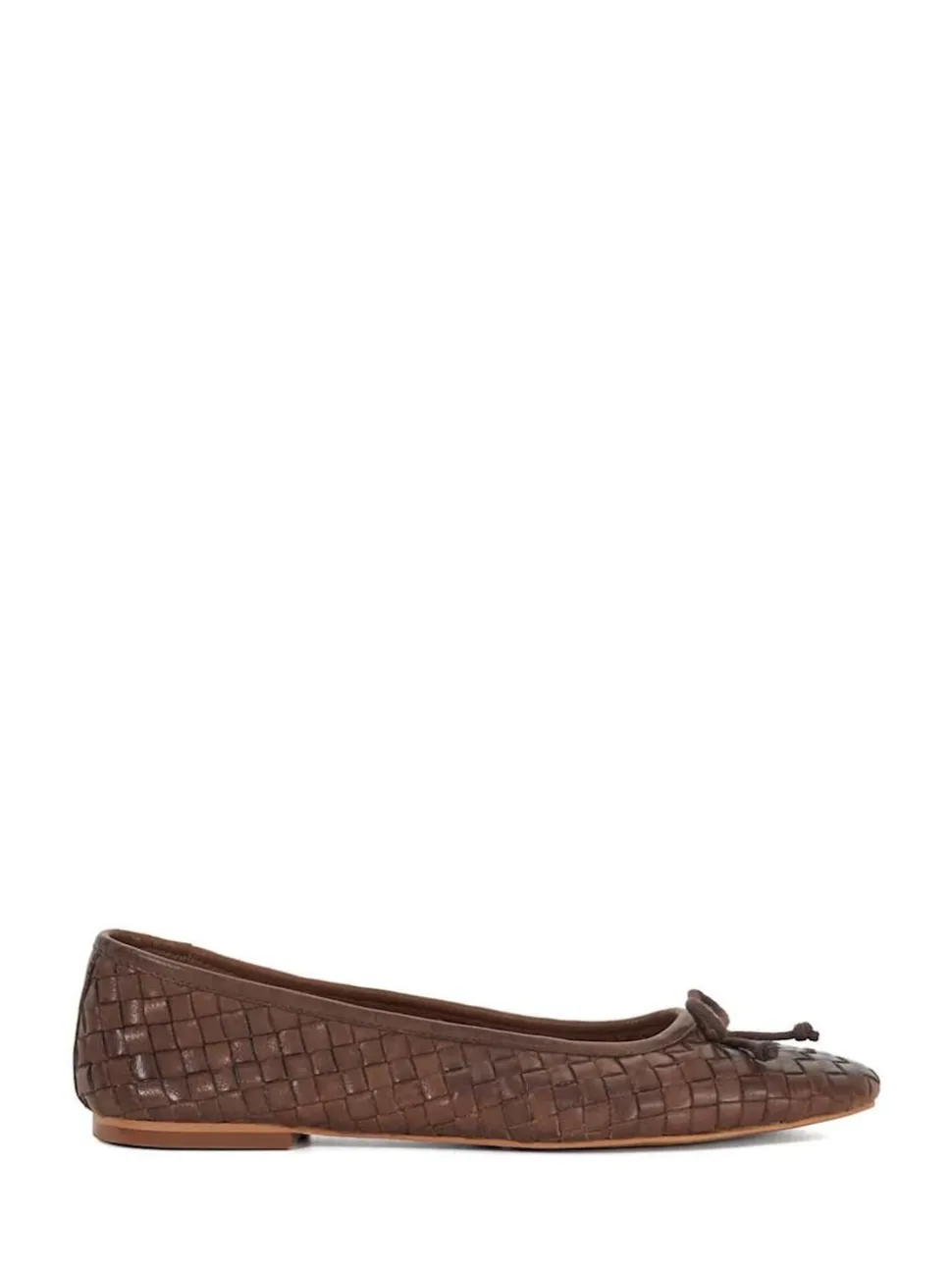 Dune London Brown Heat Woven Ballerina Shoes