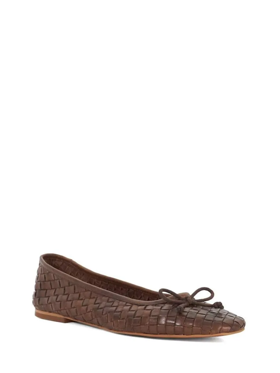 Dune London Brown Heat Woven Ballerina Shoes