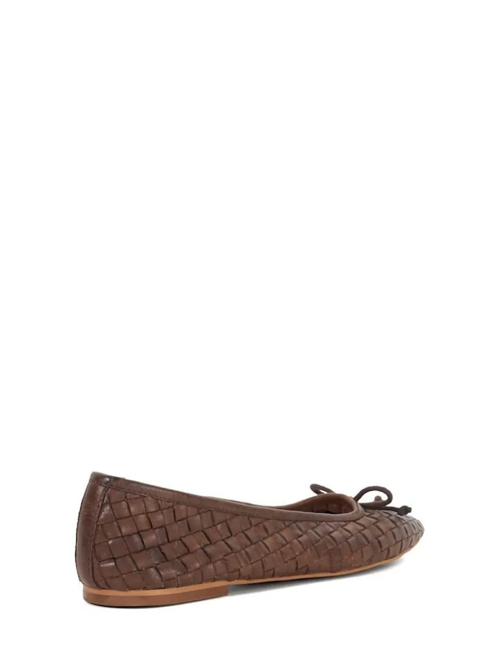 Dune London Brown Heat Woven Ballerina Shoes