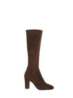 Dune London Brown Standard Fit Simple Stretch Knee High Boots