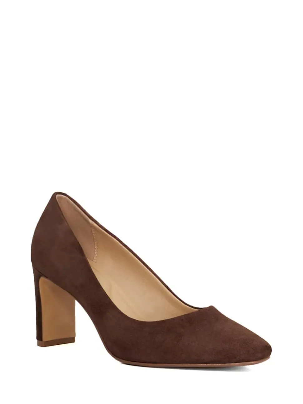 Dune London Brown Wide Fit Arriving Comfort Mid Block Heels