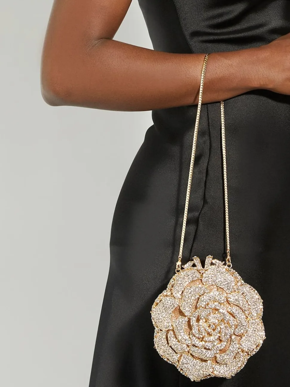 Dune London Gold Bling Hard Embellished Flow Bag