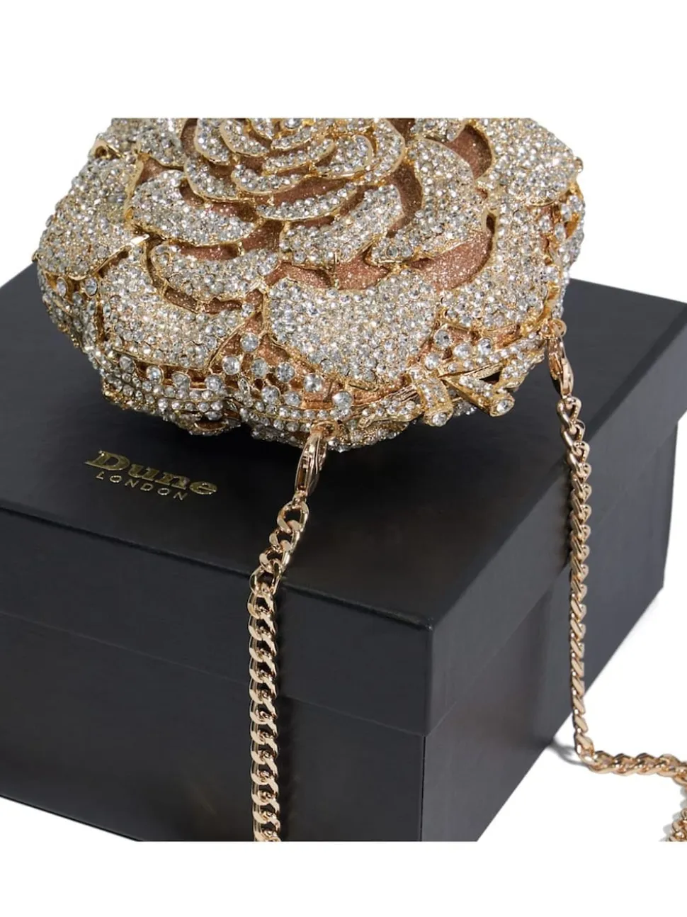Dune London Gold Bling Hard Embellished Flow Bag