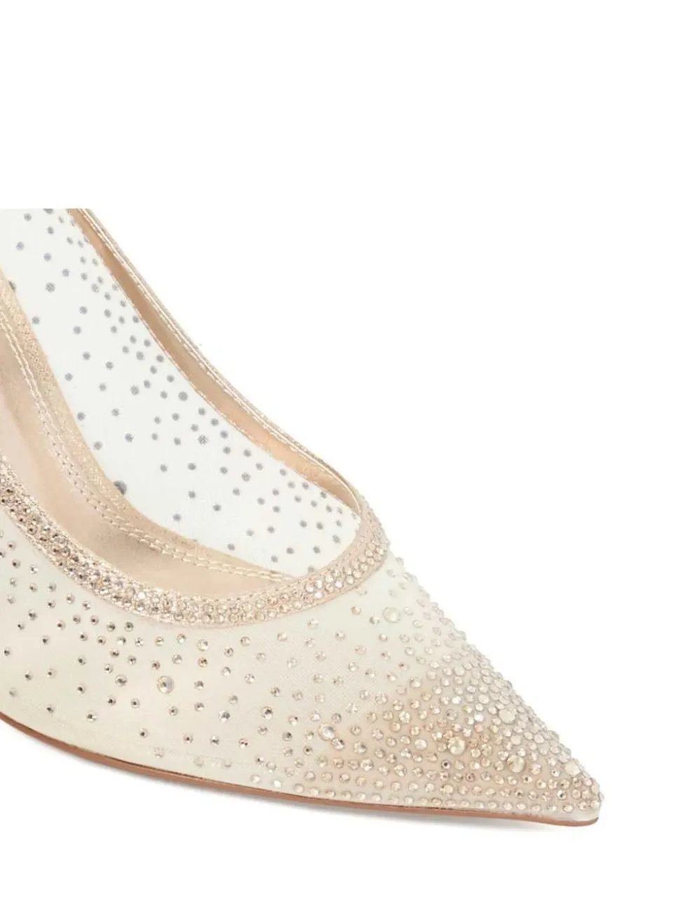 Dune London Gold Brightest Embellished Hotfix Court Heels