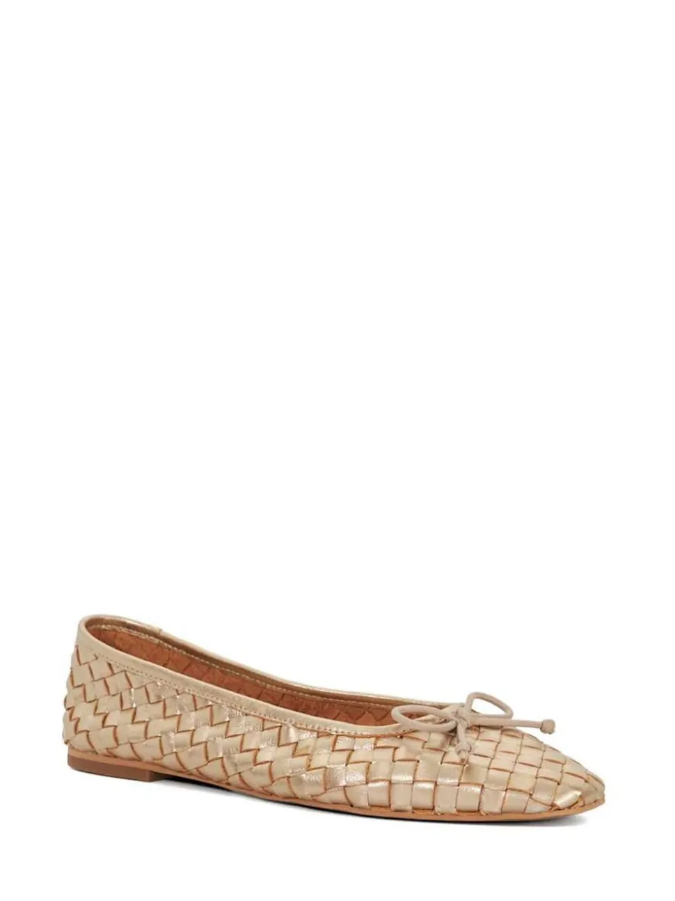 Dune London Gold Heat Woven Ballerina Shoes