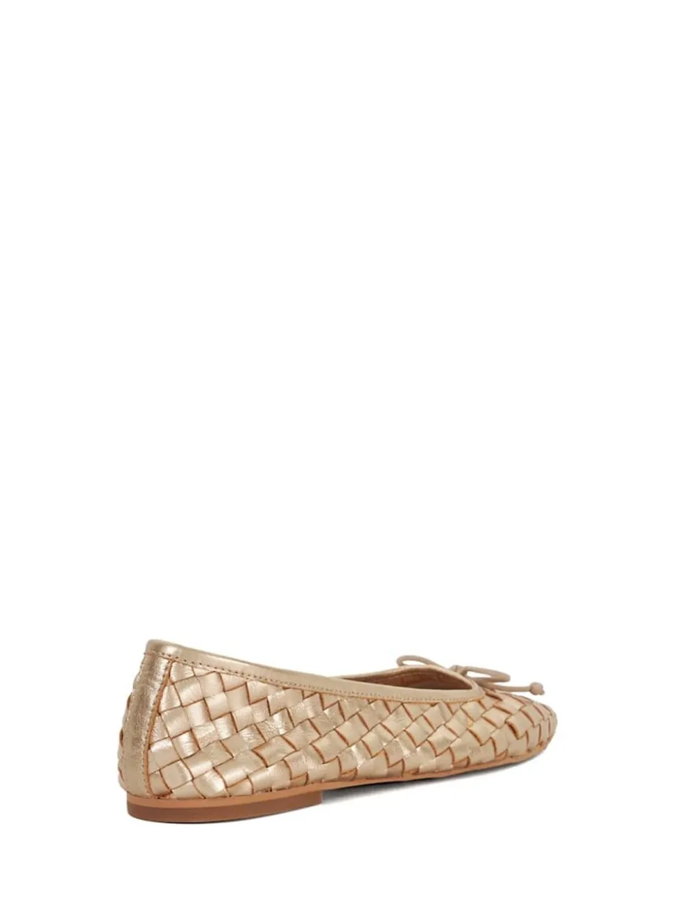 Dune London Gold Heat Woven Ballerina Shoes