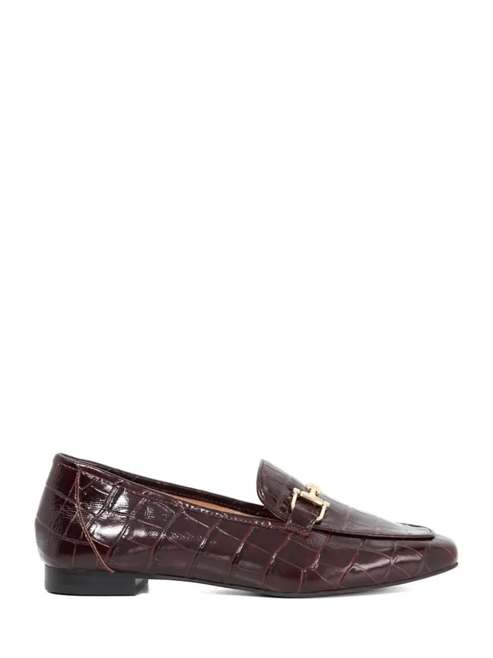 Dune London Red Grained Branded Snaffle Trim Loafers