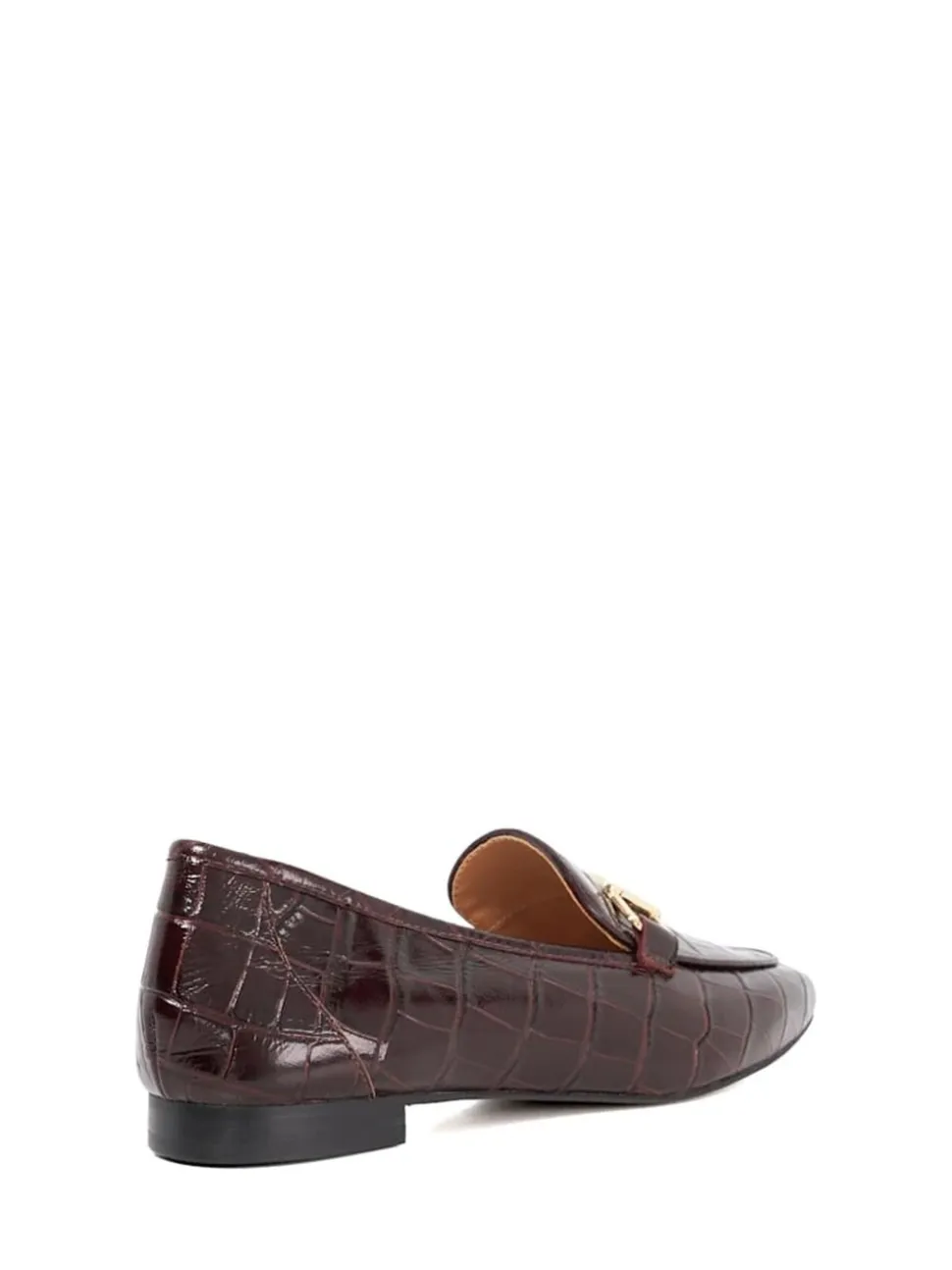 Dune London Red Grained Branded Snaffle Trim Loafers