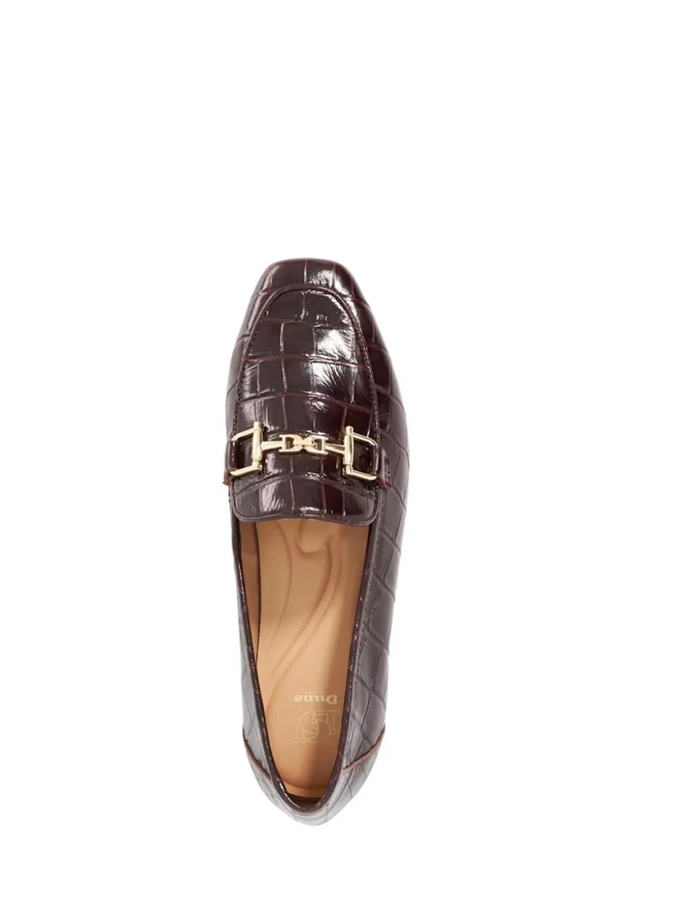 Dune London Red Grained Branded Snaffle Trim Loafers