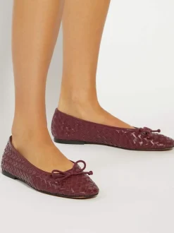 Dune London Red Heat Woven Ballerina Shoes