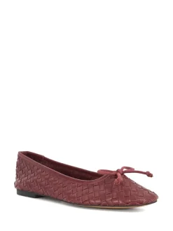 Dune London Red Heat Woven Ballerina Shoes